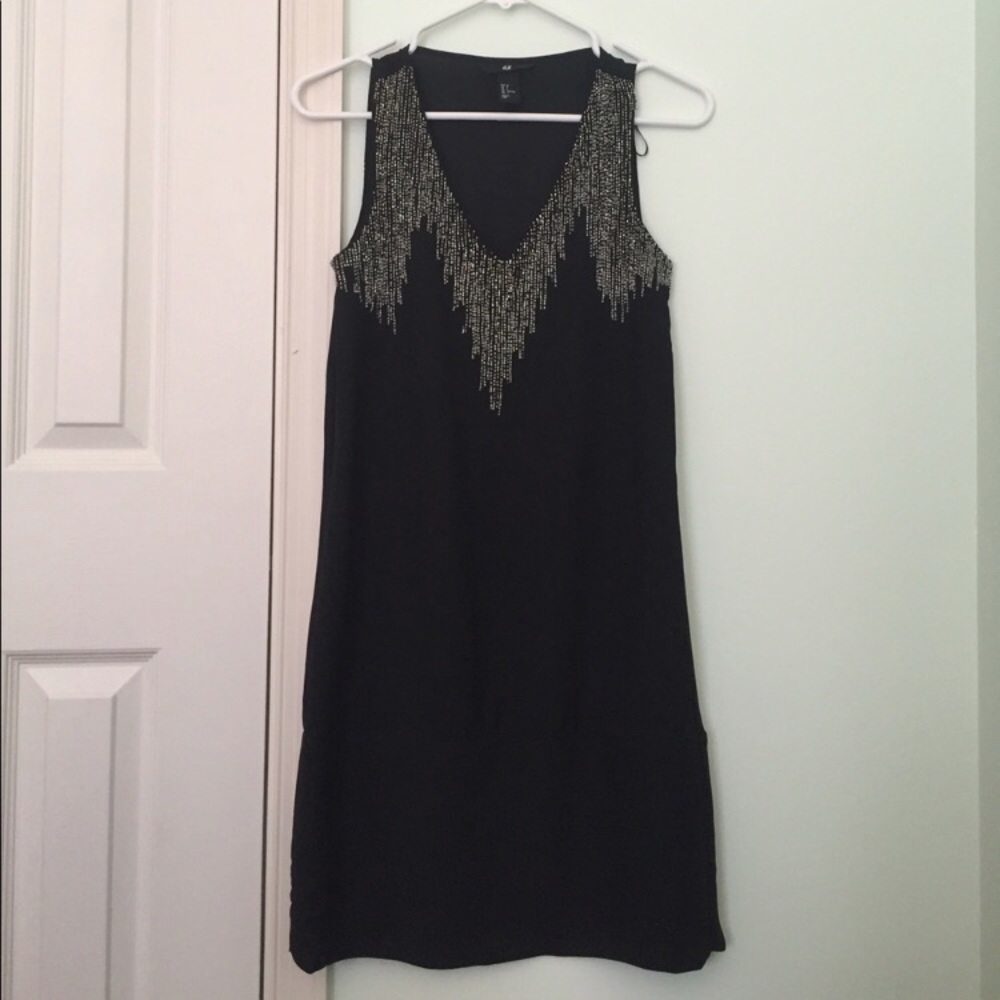 (Sold on Mercari) H&M Beaded Black Dress